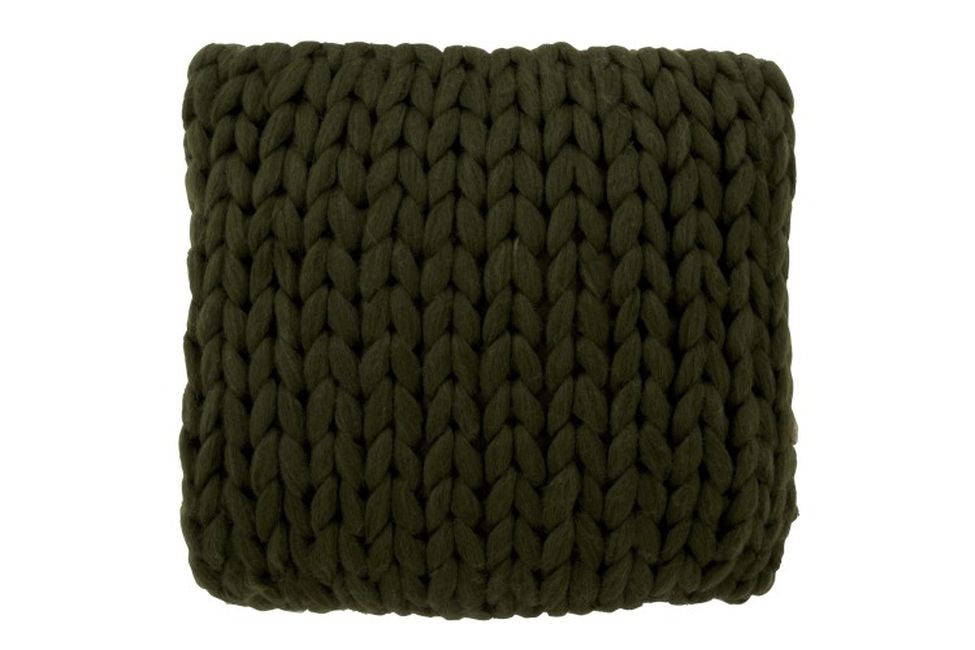 Pletený zelený polštář Tricot green - 40*40 cm