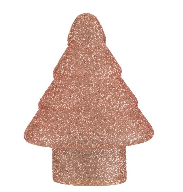 Dekorační svítící růžový skleněný stromek Pearl pink - Ø 17*22cm
