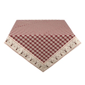 Kostkovaný ubrus na stůl s jeleny Cosy Lodge - 100*100 cm