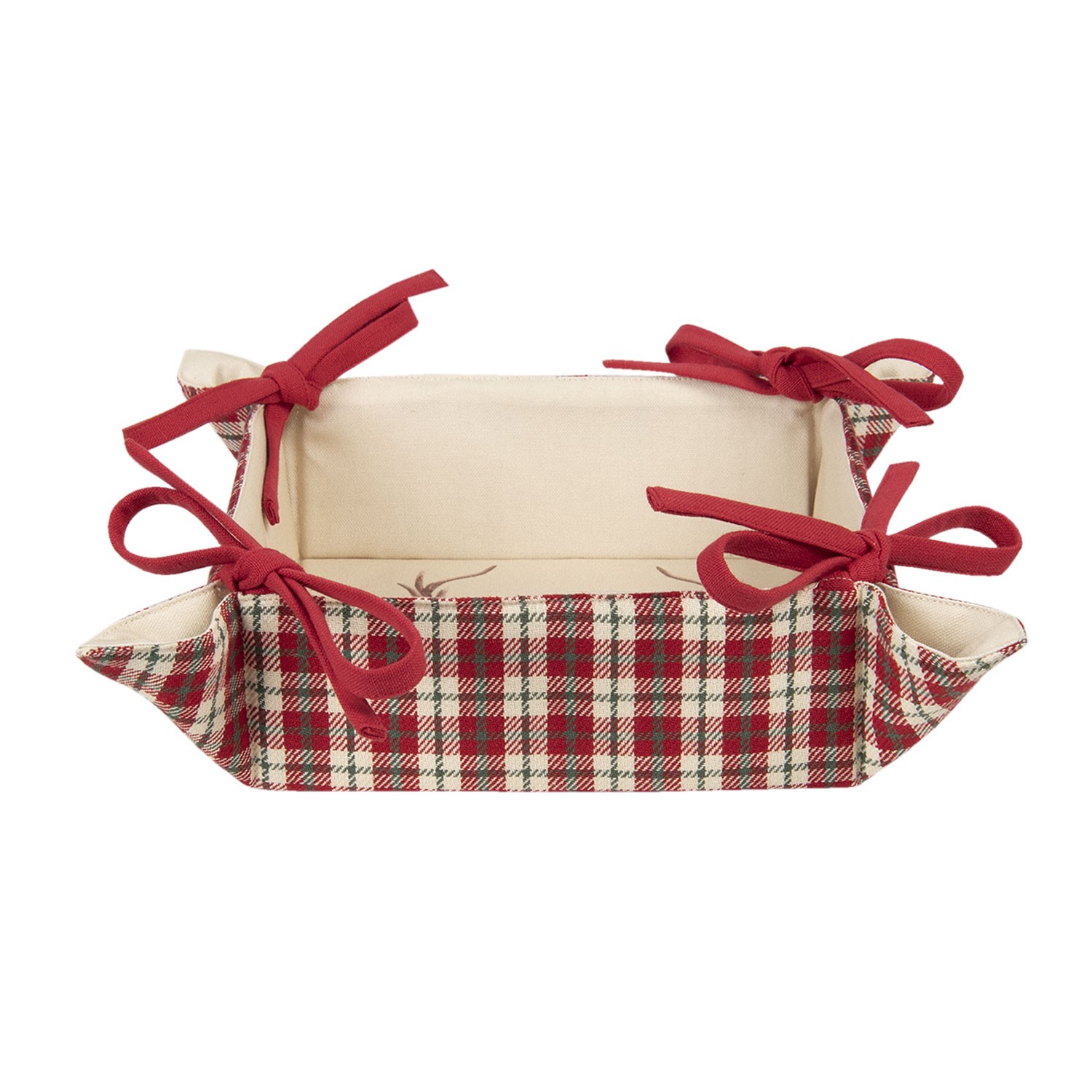 Oboustranný košík na pečivo s jelenem Cosy Lodge - 35*35*8 cm