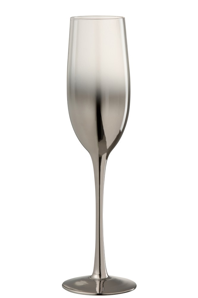 Sklenička na šampaňské Silver Glass - Ø 7*25 cm 7727