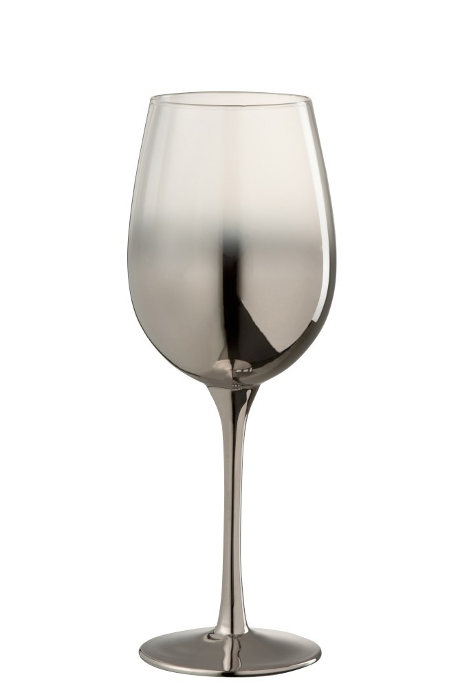 Sklenička na víno Silver Glass - Ø 8*23 cm J-Line by Jolipa