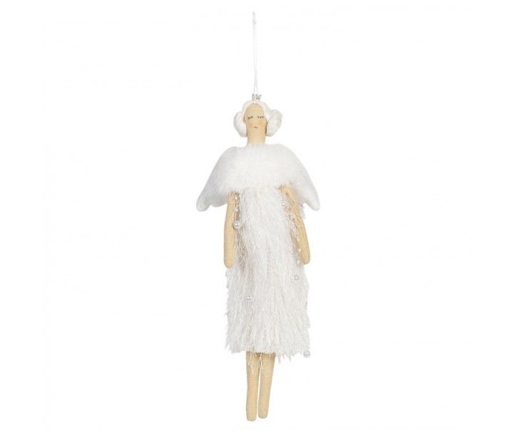 Závěsný anděl v šatech s třásněmi Helewise - 13*31 cm