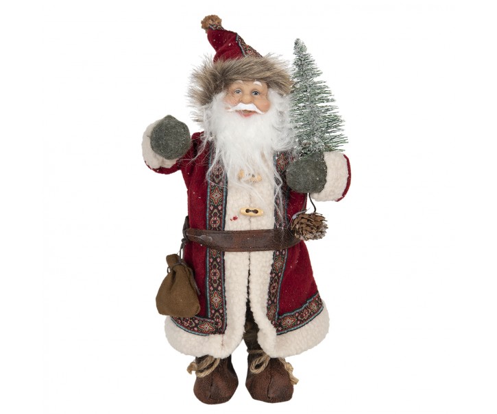 Vánoční dekorace Santa s vánočním stromečkem - 14*11*30 cm