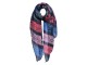 Tmavě šedý šátek s barevnými pruhy - 80*180 cm