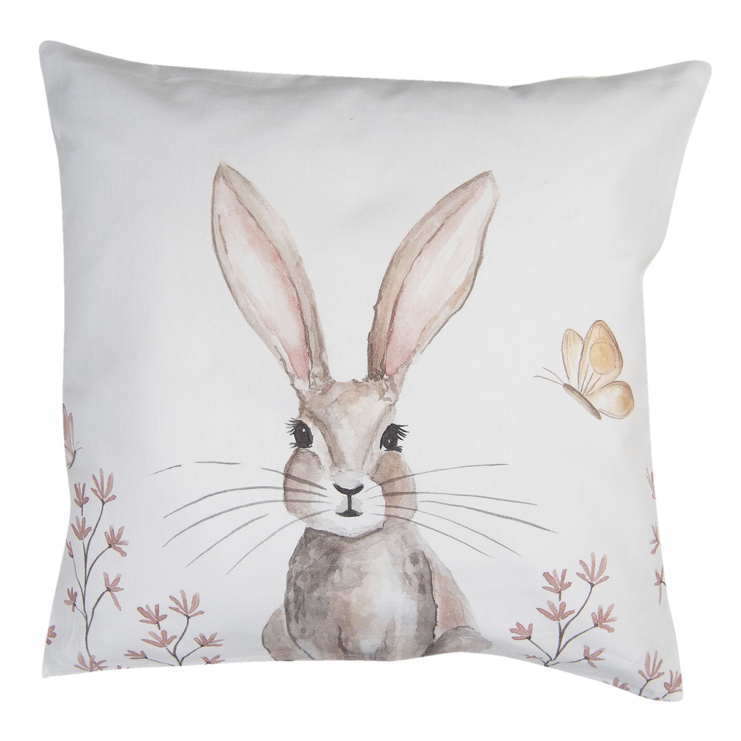 Povlak na polštář s velikonočním motivem králíka Rustic Easter Bunny - 40*40 cm Clayre & Eef