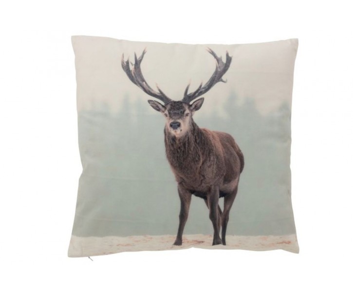 Sametový polštář s jelenem Deer - Ø 45*10 cm