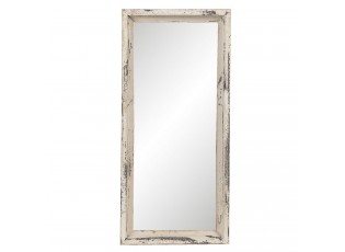 Vintage zrcadlo v bílém rámu s patinou Veillantif - 26*4*57 cm