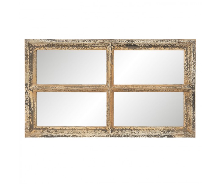 Nástěnné zrcadlo v designu okna s patinou Trystan - 36*3*62 cm