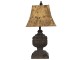 Kovová vintage stolní lampa s patinou - 32*32*66 cm Clayre & Eef
