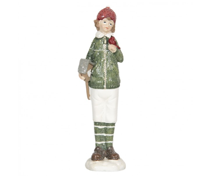 Dekorační figurka dítěte s ptačí budkou Bebe - 4*4*16 cm