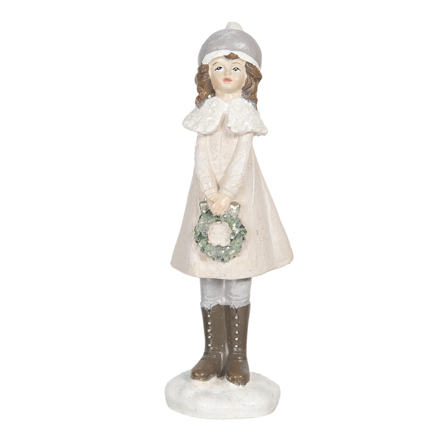 Dekorační figurka holčičky v kabátu Bebe - 4*4*16 cm Clayre & Eef