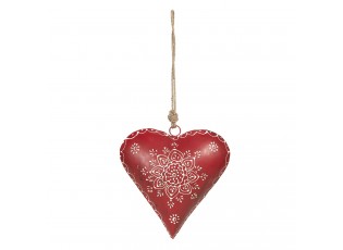 Červené kovové závěsné srdce Coeur - 21*6*21 cm
