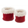 Sada 2 bílo-červených chlupatých obalů na květináče Plush pots – Ø 27 *25 cm
