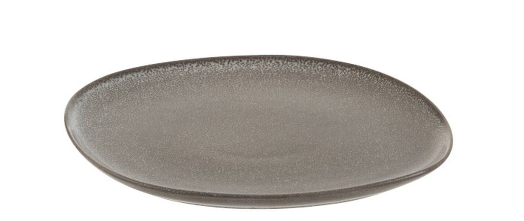 Šedo-hnědý dezertní talíř Louise taupe - 19*20*1,5cm J-Line by Jolipa