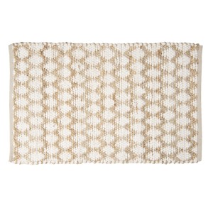 Hnědo -bílý jutový koberec - 60*90 cm