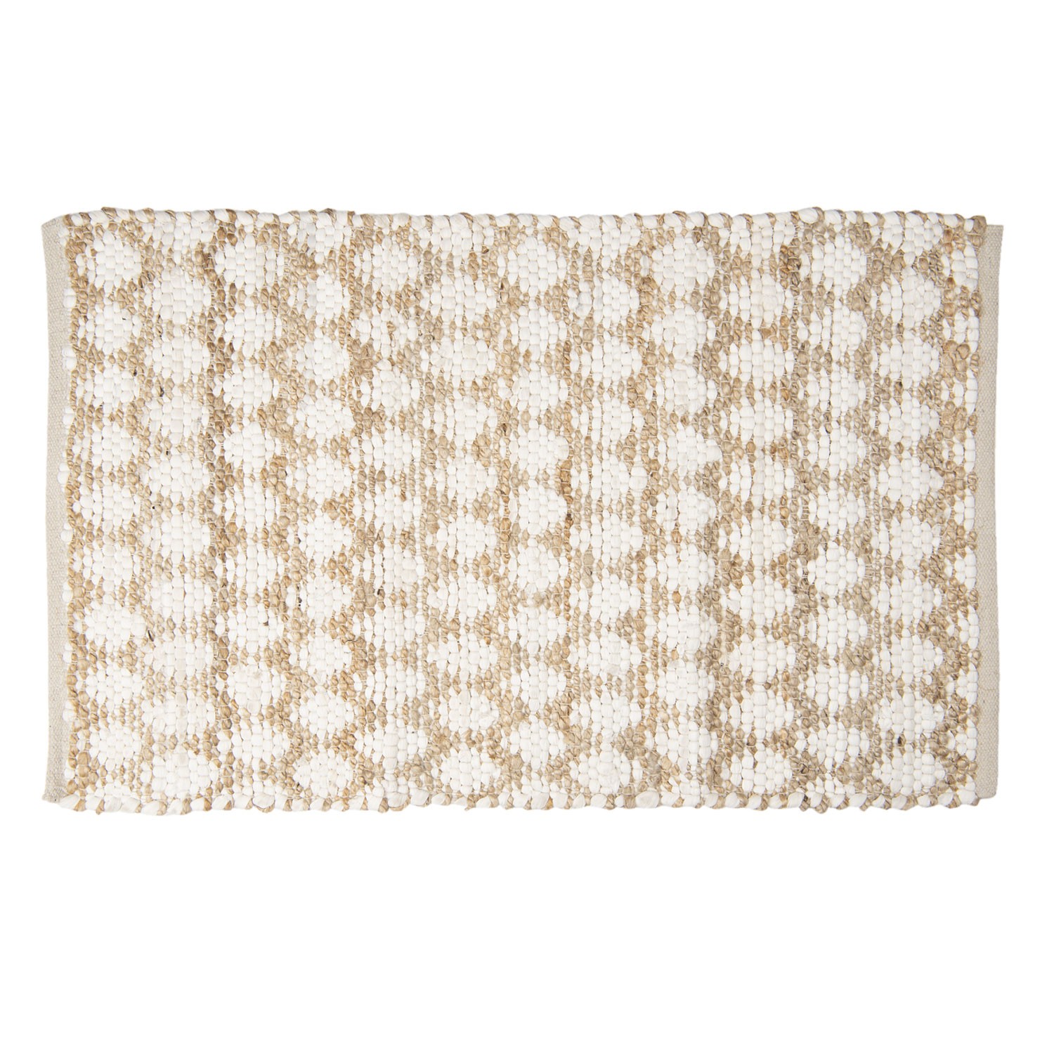 Hnědo -bílý jutový koberec - 60*90 cm Clayre & Eef