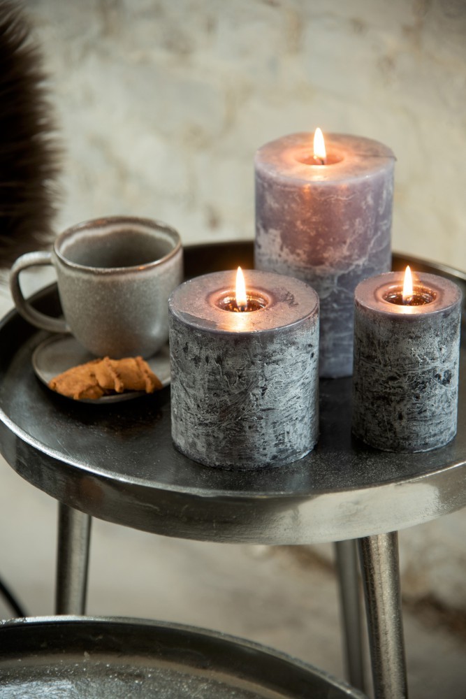 Šedá svíčka Granite válec XL - Ø 10*10 cm/80h