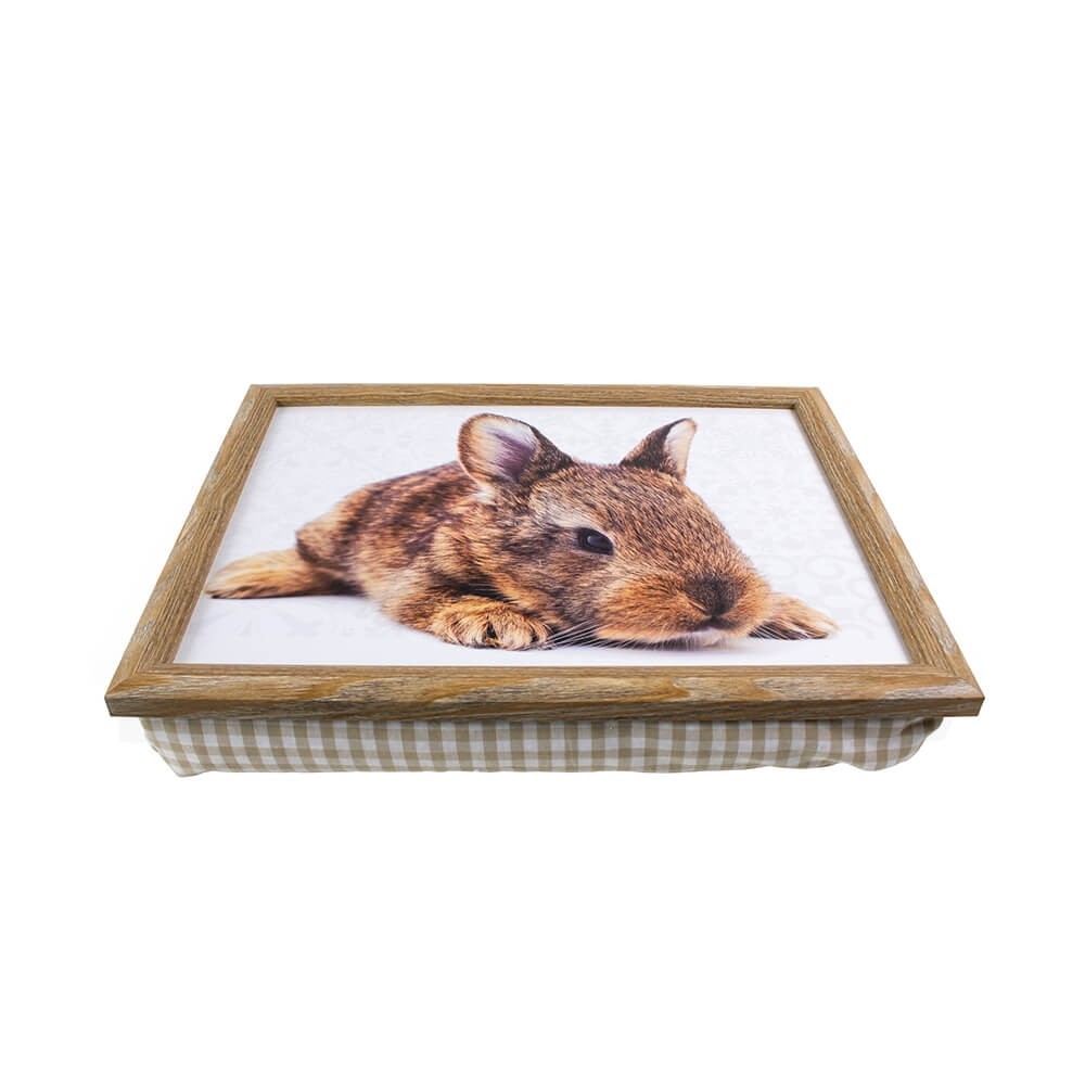 Podnos na nohy s motivem ležícího králíčka- 43*33*7cm