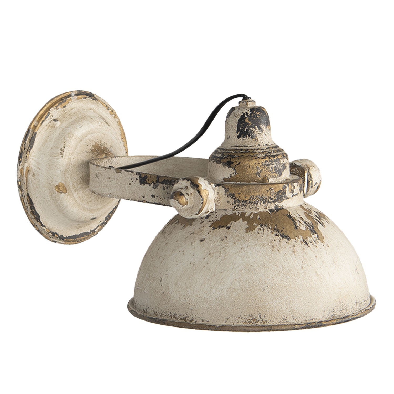Krémová vintage nástěnná lampa s patinou Filly - 30*21*18 cm 6LMP676