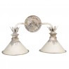 Krémová kovová nástěnná vintage lampa Blow - 56*30*33 cm Barva: krémová s patinou a odřenímMateriál: kovHmotnost: 1,111 kg
