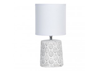 Stolní lampa s listy a bílým stínidlem - Ø 15*31 cm E14/max 1*40W