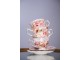 Porcelánový květovaný šálek s podšálkem - 12*9*8 / Ø 15*1 cm / 0.2L