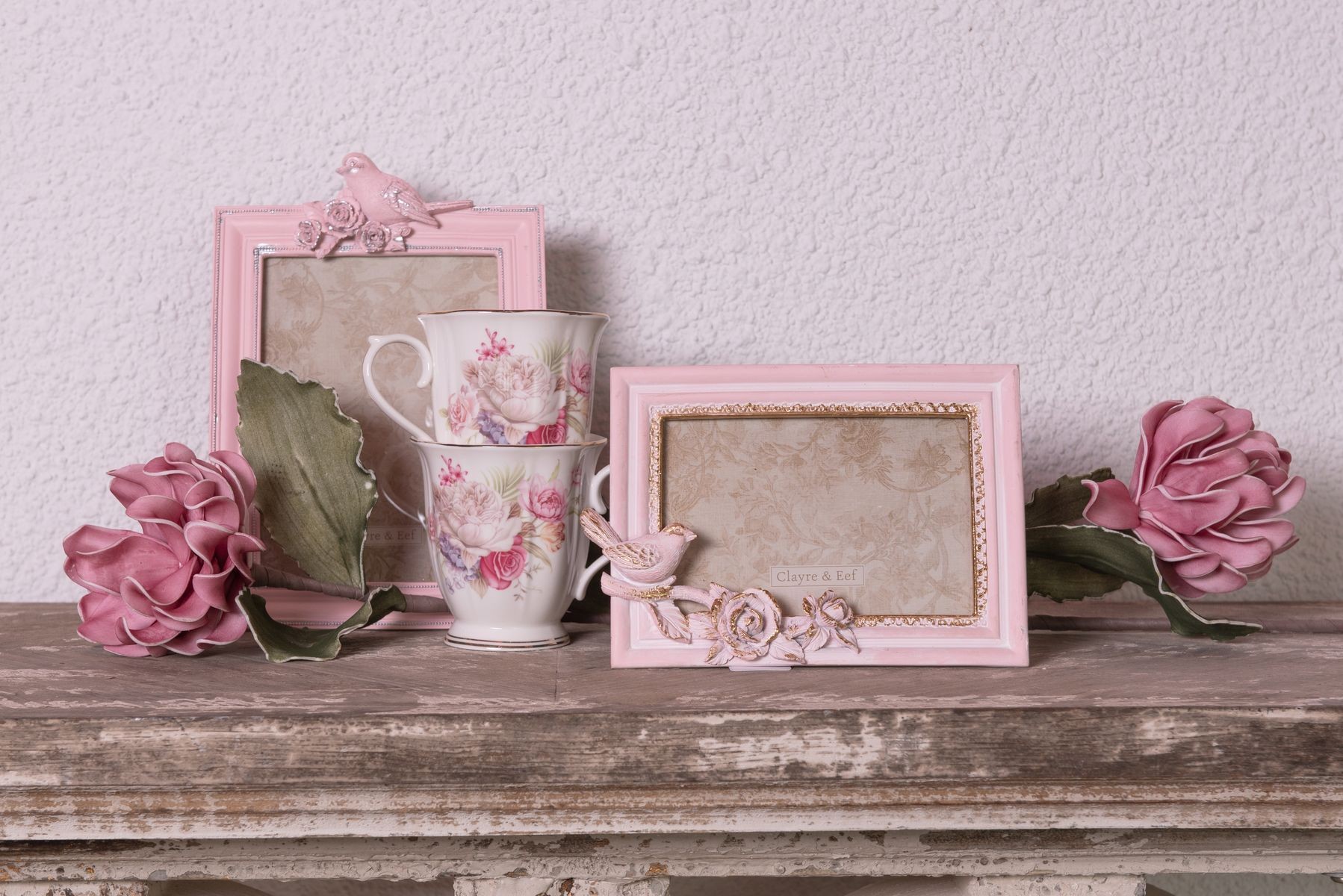 Porcelánový hrnek s květy - Ø 12*9*10 cm