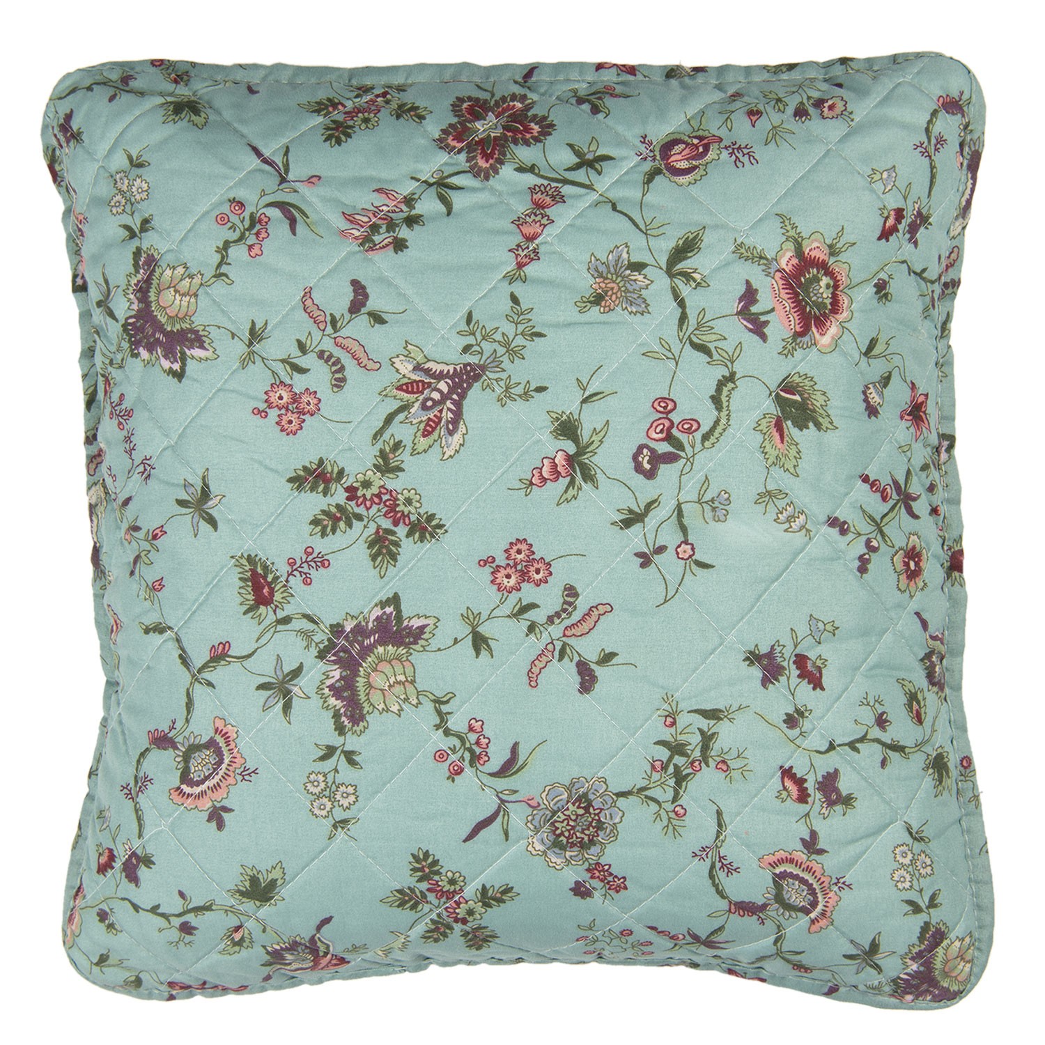 Tyrkysový povlak na polštář s květy Flowers - 40*40 cm