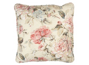 Béžový povlak na polštář s květinovým motivem Bourgeon - 50*50 cm