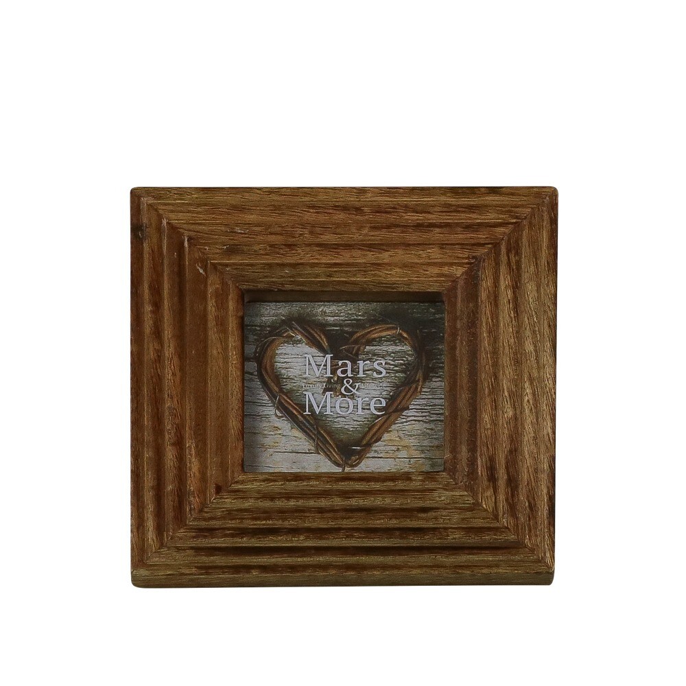 Čtvercový fotorámeček z mangového dřeva - 19*2*19cm