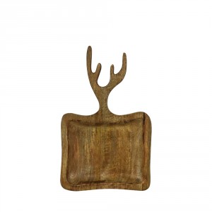 Dekorační mísa z mangového dřeva s parožím - 19*2*30cm