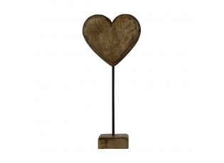 Dekorace srdce z mangového dřeva na podstavci- 45cm