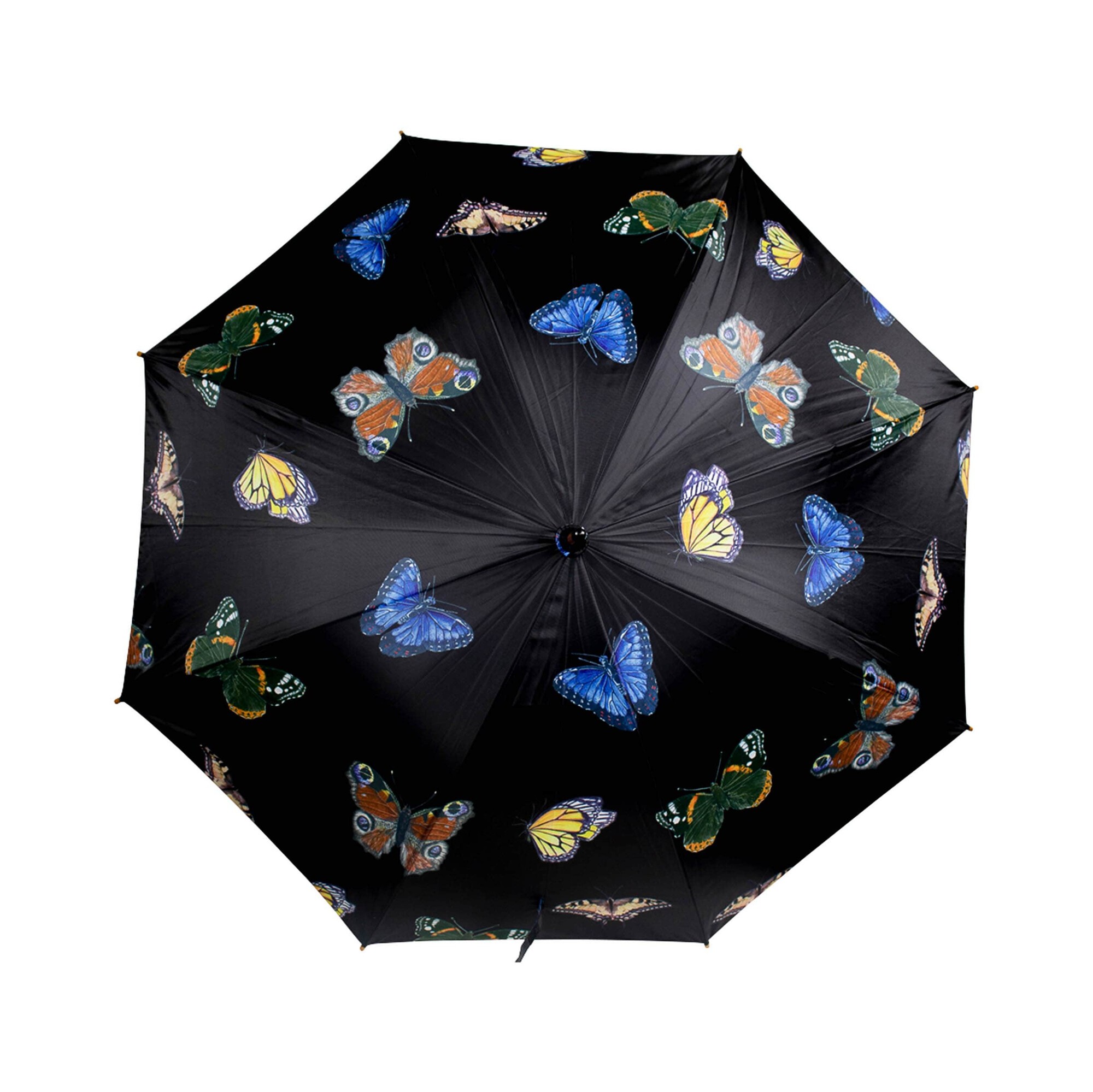 Černý deštník s motýlky - 105*105*88cm Mars & More
