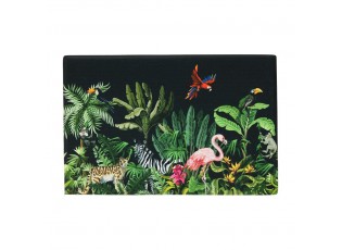 Černá rohožka před dveře s motivem džungle - 75*50*1cm