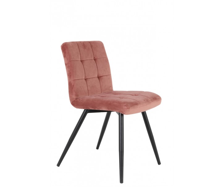Sametová starorůžová jídelní židle OLIVE - 44*82*50 cm