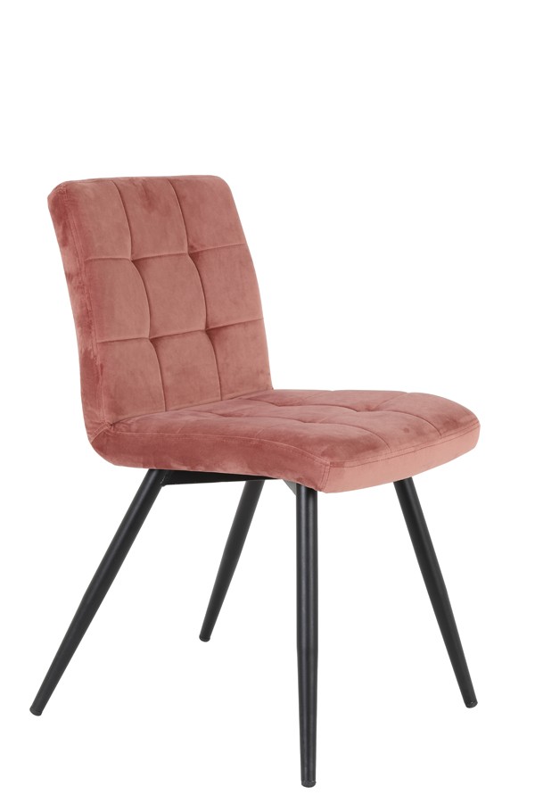 Sametová starorůžová jídelní židle OLIVE - 44*82*50 cm Light & Living