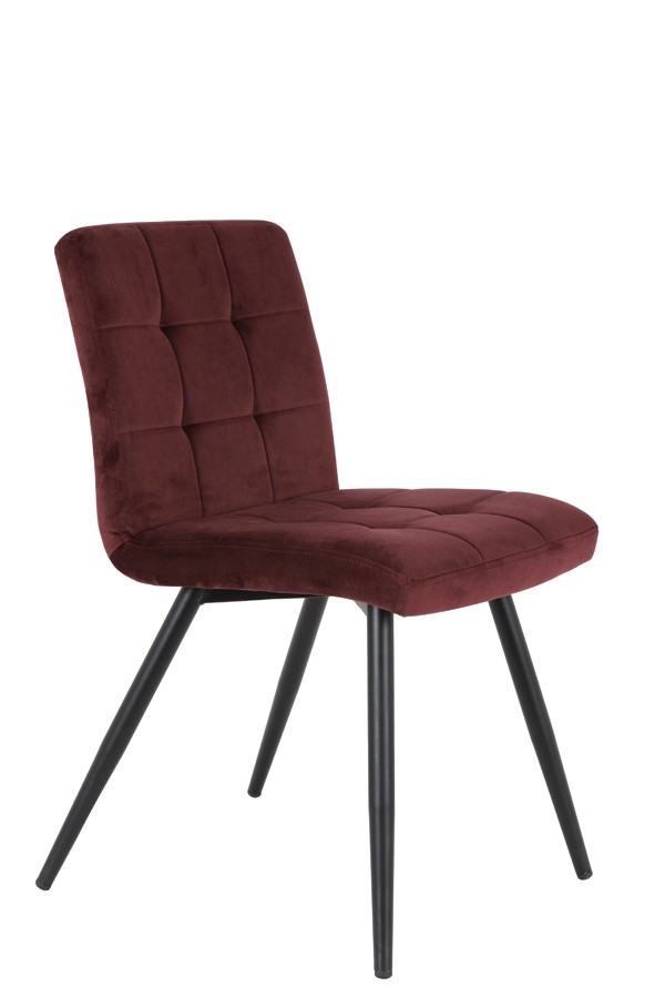 Sametová burgundy jídelní židle OLIVE - 44*82*50 cm Light & Living