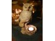 Dekorační svícen na čajovou svíčku Sova - 13*23 cm