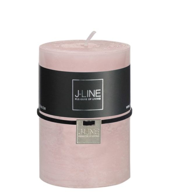 Růžová nevonná svíčka válec M - Ø  7*10 cm/48H  J-Line by Jolipa