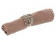 6ks stříbrný kovový držák na ubrousky se zdobením a kamínky Luxy - 15*12*5cm