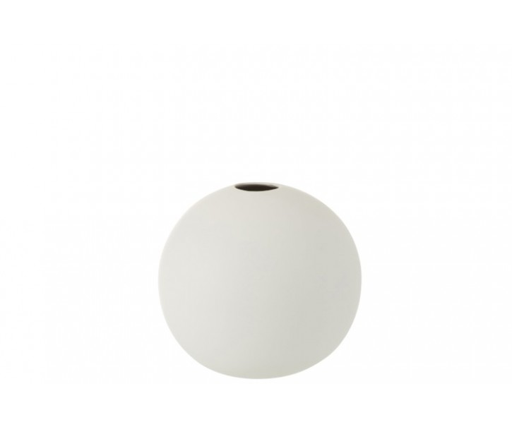 Bílá keramická kulatá váza Matt White M - 18*18*17 cm