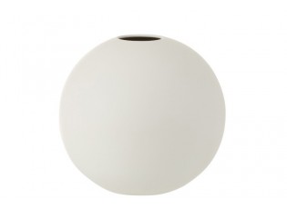 Bílá keramická kulatá váza Matt White L - 25*25*23,5 cm