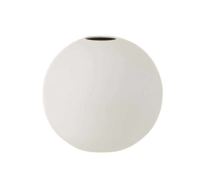 Bílá keramická kulatá váza Matt White L - 25*25*23,5 cm