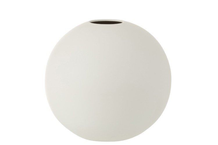 Bílá keramická kulatá váza Matt White L - 25*25*23,5 cm J-Line by Jolipa