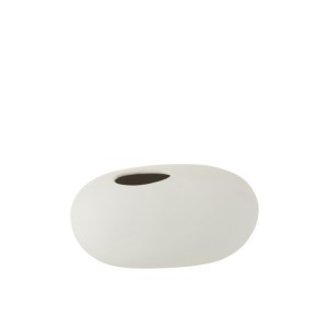 Bílá keramická oválná váza Matt White L - 25*15*13 cm