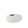 Bílá keramická oválná váza Matt White L - 25*15*13 cm