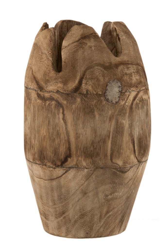 Dřevěná váza v přírodním provedení Inégal - ∅ 23*40,5 cm J-Line by Jolipa