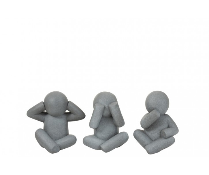 3 ks dekorativních šedých sošek panáčků - 42*26*42 cm