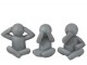 3 ks dekorativních šedých sošek panáčků L - 47*34*65 cm